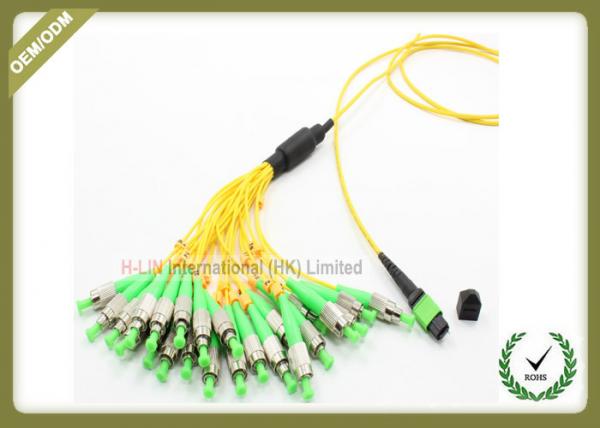 Single Mode Fiber Optic Patch Cord , Optical Fiber Jumper With Yellow Color