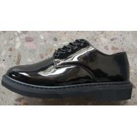 China Cow Leather Black Shiny Formal Shoes Rubber Outsole Army Officer Shoes on sale