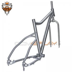 Ti3AL2.5V  Ti6AL4V Titanium Bike Frame , Fat Bike Frameset For Winter