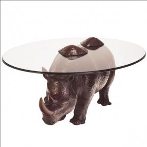China Animal Rhinoceros Metal Table Sculpture Resin Tea Table Outdoor Yard Sculptures supplier