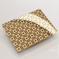 China 3mm Etched Stainless Steel Sheet Champagne Gold Rose Pattern Finish on sale