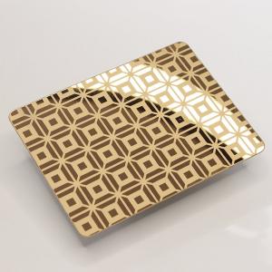 3mm Etched Stainless Steel Sheet Champagne Gold Rose Pattern Finish