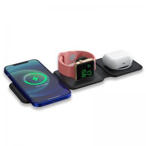 China Magnetic Foldable Fast Wireless Charging Pad 3 In 1 15W 10W 7.5W 5W supplier
