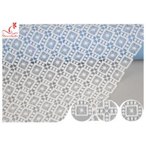 China Poland Guipure Embroidered Floral Lace Fabric With Water Soluble Poly Milk Silk Azo Free wholesale