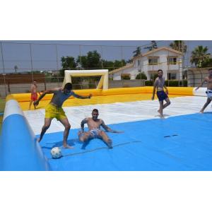 China Double Tripple Stitch Tarpaulin Inflatable Sports Games Soap Football Field supplier