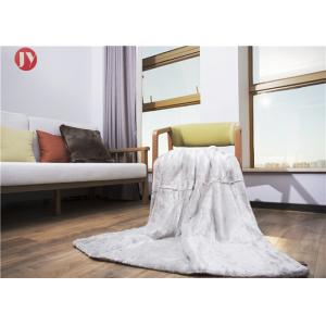 Cozy White Faux Throw Blanket , Plush Throw Blanket Bedding Decor Rectangular