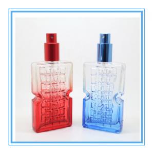 50ML square gradient orange or blue or red glass perfume bottle