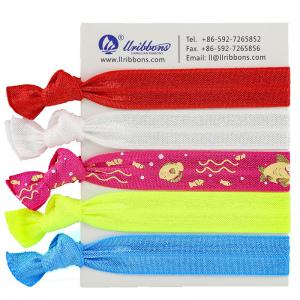 China Polyester Spandex Fabric Sublimation Red Elastic Hair Bands 16mm supplier