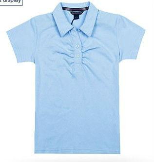 o verão consideravelmente azul personalizado da escola da blusa da escola veste