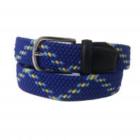 China Woven Rubber Stretch Elastic Belt 3.4cm Clip Polyester Fabric Braided Belt on sale