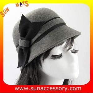 China 1403 Sun Accessory grey wool felt cloche hats ,Shopping online hats and caps wholesaling supplier