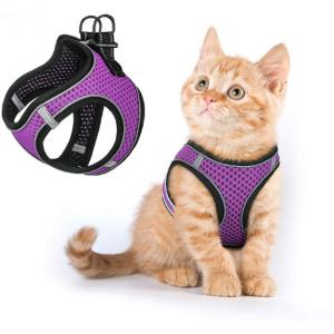Extra Small Kitten Harness With Reflective Strips For Walking Escape Proof