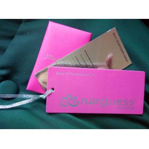 China Pink shining personalized design offset printing paper tags for fashion clothes supplier