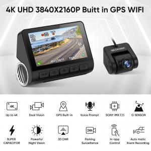 Wifi GPS 4K Car Vehicle Camera Black Box DVR Recorder Camara Dashcam Video Recording
