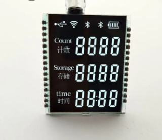 China Small Size VA LCD Display with 3 Line 4 Digits Black Segment Screen and 6 O'clock Viewing Angle 30PIN wholesale