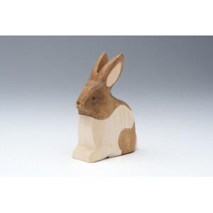 Beech Ashtree Wood Carved Bunny Rabbit Figurine OEM Logo