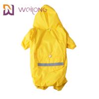 China PU Leather Lightweight Yellow Dog Raincoat Jackets Windproof MESH Lining on sale