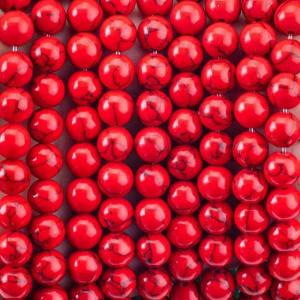 8mm Manmade Red Turquoise Gemstone Beads Healing Crystal Stone Beads For Jewelry Making