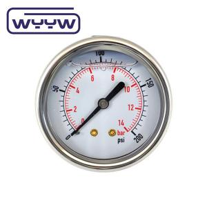 China 2.5 Double Scale Pressure Gauge Manometer Back Mount Glycerine Bar Oil Pressure Gauge supplier