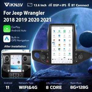 For 2018-2021 Jeep Wrangler 13.6 Inch Touch Screen Car radio Navigation GPS Multimedia DVD Player Wireless Carplay 4G