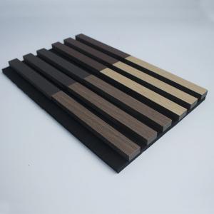 Nontoxic Fireproof Timber Veneer Panels , Lightweight Slatted Wall Cladding