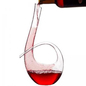 1500ml Glass Wine Decanter Aerator Classical Design Brass Instrument Shape