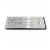 Desk Top IP65 Industrial Keyboard With Trackball Stainless Steel