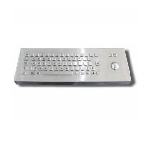 Desk Top Waterproof IK07 IP65 Stainless Steel Keyboard With Trackball