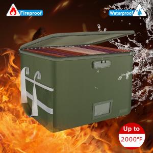 China Army Green Fiberglass Fireproof Document Box With Lock And Ware Pad supplier