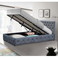 China Plush Velvet Upholstered Ottoman Bed Frame King Size Storage Bed For Bedroom on sale
