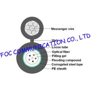 China Loose Tube self supporting aerial cable GYXTC8S / outdoor armored fiber optic cable wholesale