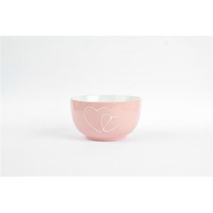 China Valentines Ceramic Salad Bowl Stoneware Heart Design Soup Bowl 7 Inch Optional Color supplier