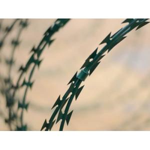 China PVC Coated Razor Barbed Wire Anti-rust Spray Painting Barbed Wire fencing supplier