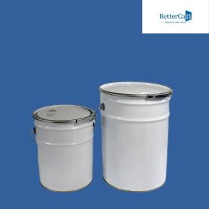 China Welding Coating White Paint Bucket , 5 Metal Bucket With Iron Lock Ring supplier
