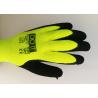 Fluorescent Yellow Latex Palm Coated Gloves , Rubber Coated Gloves Knit Wrist