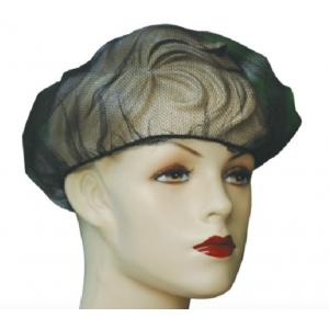 China Nylon Mesh Soft Disposable Head Cap , Black Medical Mesh Elastic Hat wholesale