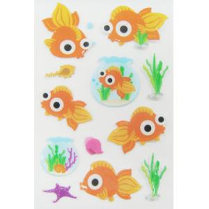 China Die Cut Puffy Fish Stickers Sponge Stickers For Desk / Wall Customized Logo supplier