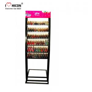Floorstand Metal Cosmetic Display Stand ,  Makeup Nail Polish Display Stand