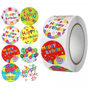 China Birthday Party Custom Sticker Labels 160g/Roll For Cookies Packaging supplier