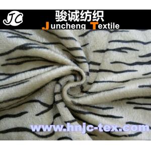 China printed Tiger stripes knitting fabric/short plush fabric with good quality/common velboa supplier