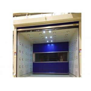 China Blue Rolling Door Air Shower Tunnel With Powder Coated Steel Cabinet supplier