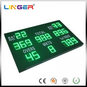 China Green Color Digital Cricket Scoreboard , Electronic Sports Scoreboard With Wireless Control Box supplier