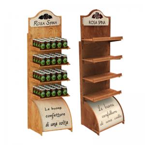 Customizable Plywood Wood Food Display Rack for Can Storage and Wooden Food Display