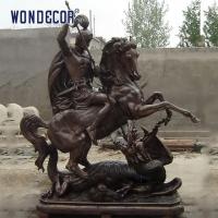 China Custom Casting Bronze Statue St George Slew Dragon Sculpture For Garden Decoration on sale