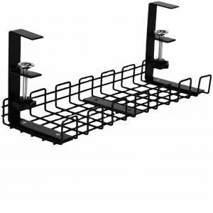 China Removable Cable Management Tray for Home Office Desk Surealong Black Wrinkle Spray supplier