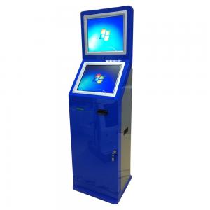 China Dual Screens Bill Payment Kiosk , Card Dispensing Kiosk With Cash Acceptor supplier