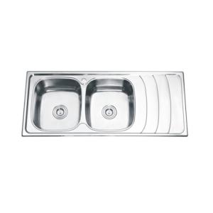 Press Stainless Steel Wash Basin , Double Bowl 30 Inch Undermount Kitchen Sink