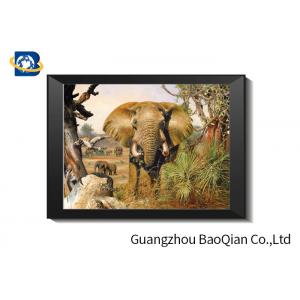 China Flip Effect Lenticular Image 40 x 40 cm , 3D Lenticular Printing Pictures Elephant Theme supplier