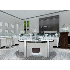 Modern White Color Round Circle Jewellery Display Counter / Retail Display Cases