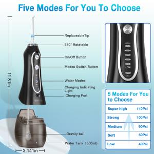 Usb Charged Portable Water Jet Flosser Waterproof IPX7 Rechargeable